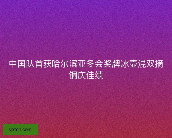 中国队首获哈尔滨亚冬会奖牌冰壶混双摘铜庆佳绩