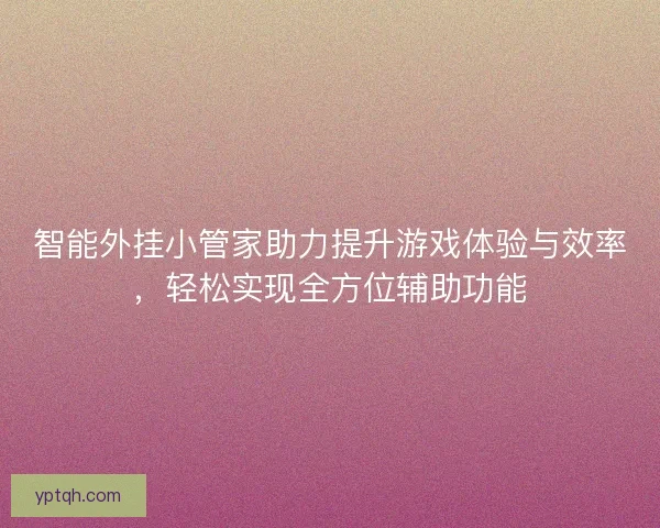 智能外挂小管家助力提升游戏体验与效率，轻松实现全方位辅助功能
